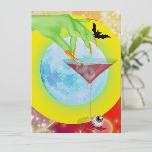 Halloween Cocktail - SRF Einladung (Stehend Vorderseite)