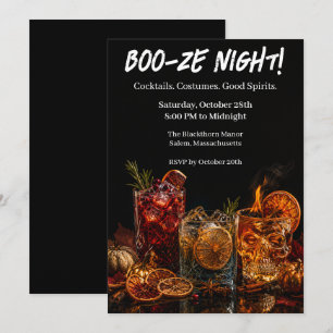 Halloween-Cocktailparty Boo-ze Night Einladung