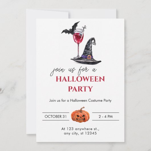 Halloween-Cocktailparty Einladung (Vorderseite)