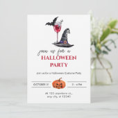 Halloween-Cocktailparty Einladung (Stehend Vorderseite)