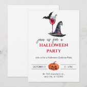 Halloween-Cocktailparty Einladung (Vorne/Hinten)