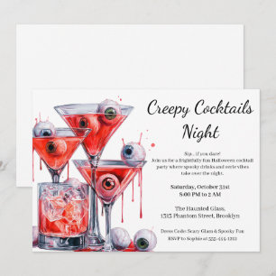Halloween-Cocktailparty   Gruseliger Augapfel-Drin Einladung