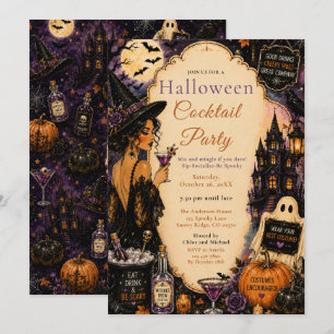Halloween-Cocktailparty-Nacht Einladung