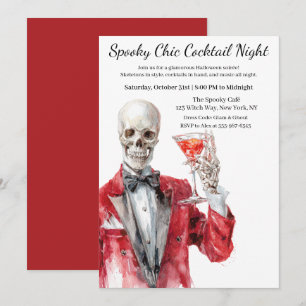 Halloween-Cocktailparty Spuknacht im Chic-Stil Einladung