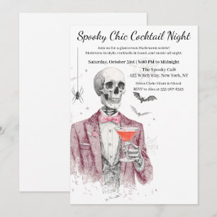 Halloween-Cocktailparty Spuknacht im Chic-Stil Einladung