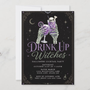 Halloween-Cocktailparty-Trinkt-weg-Hexen Einladung
