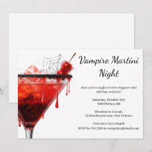 Halloween-Cocktailparty Vampir-Martini Einladung