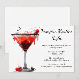 Halloween-Cocktailparty Vampir-Martini Einladung