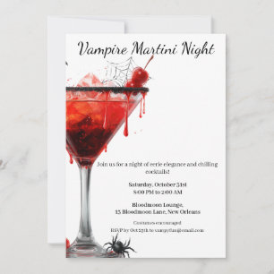 Halloween-Cocktailparty Vampir-Martini Einladung