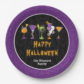 Halloween Cocktails and Costumes Party Purple Pappteller (Vorderseite)