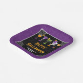 Halloween Cocktails and Costumes Party Purple Pappteller (Gewinkelt)