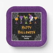 Halloween Cocktails and Costumes Party Purple Pappteller (Vorderseite)