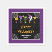 Halloween Cocktails and Costumes Party Purple Serviette (Vorderseite)
