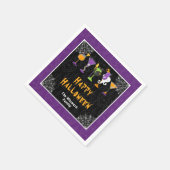 Halloween Cocktails and Costumes Party Purple Serviette (Ecke)