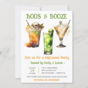Halloween Cocktails, Boos & Booze Halloween-Party Einladung