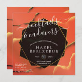 Halloween Cocktails Cadavers Black Golden Abstrakt Einladung (Vorne/Hinten)