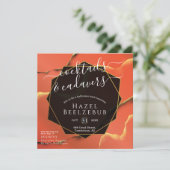 Halloween Cocktails Cadavers Black Golden Abstrakt Einladung (Stehend Vorderseite)