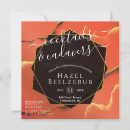 Halloween Cocktails Cadavers Black Golden Abstrakt Einladung