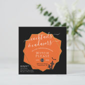 Halloween Cocktails Cadavers Black Golden Parody Einladung (Stehend Vorderseite)