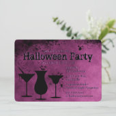 Halloween Cocktails Einladung (Stehend Vorderseite)