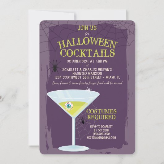 Halloween Cocktails Einladung (Vorderseite)