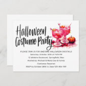 Halloween Cocktails & Party Einladung (Vorne/Hinten)