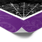 Halloween Cocktails Purple Damask Party Sign Poster (Ecke)