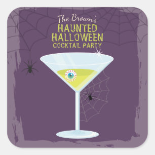 Halloween Cocktails Quadratischer Aufkleber