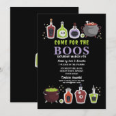Halloween Cocktails Skulls Booze Boos Einladung (Vorne/Hinten)
