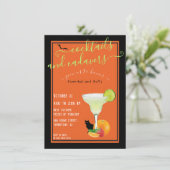 Halloween Cocktails und Cadavers Strange Parody Einladung (Stehend Vorderseite)