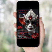 Halloween, Cocktails und Kostüme, Venezianische Ma Einladung