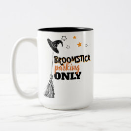 Halloween Coffee Broomstick Parkplatz Funny Zweifarbige Tasse