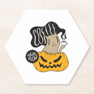 Halloween Coffee Cat - Niedliches Halloween Cat Dr Untersetzer