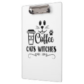 Halloween Coffee Cats Hexen Geburtstag Klemmbrett (Links)