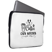 Halloween Coffee Cats Hexen Geburtstag Laptopschutzhülle (Vorne Rechts)