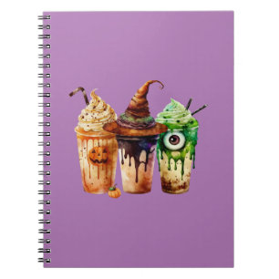 Halloween Coffee Drink Aquarelltrio Notizblock