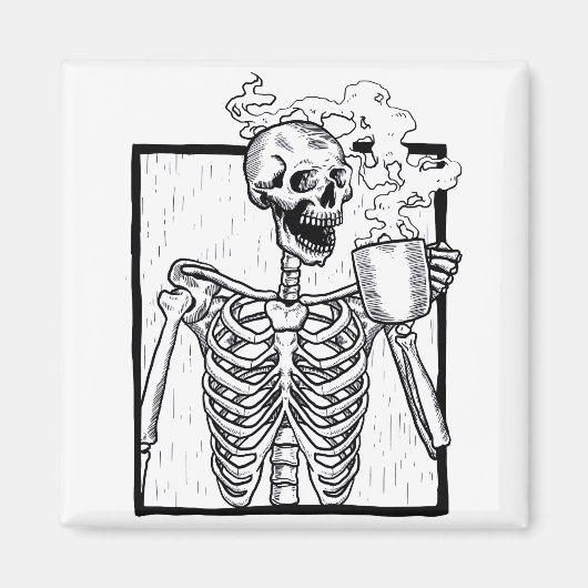 halloween coffee drink skelett magnet (Vorne)