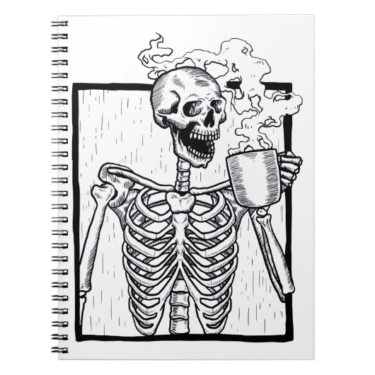 halloween coffee drink skelett notizblock (Vorderseite)