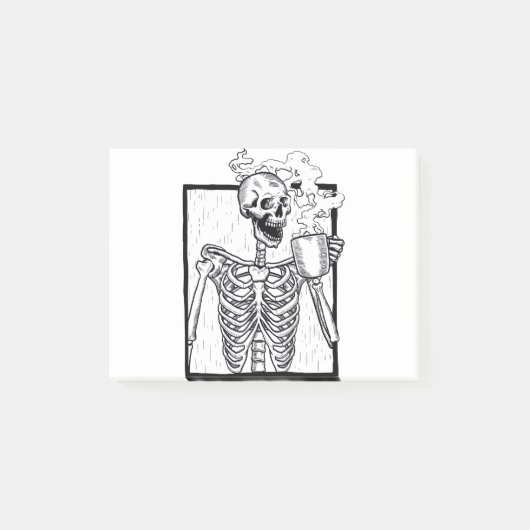 halloween coffee drink skelett post-it klebezettel (Vorderseite)