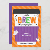 Halloween Coffee-Geschenkkarte des Herbsternikers Einladung (Vorne/Hinten)