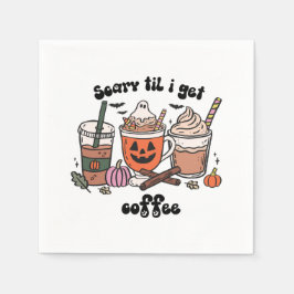 Halloween Coffee Lover - Beängstigend, bis ich Kaf Serviette