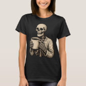 Halloween Coffee Lover T - Shirt - Spooky Skeletts (Vorderseite)