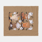 Halloween Coffee Niedlich Fall Ice Coffee Lover Ge Fleecedecke (Vorderseite (Horizontal))