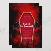 Halloween Coffin Bat Wings Bridesmaides Luncheon Einladung (Vorne/Hinten)