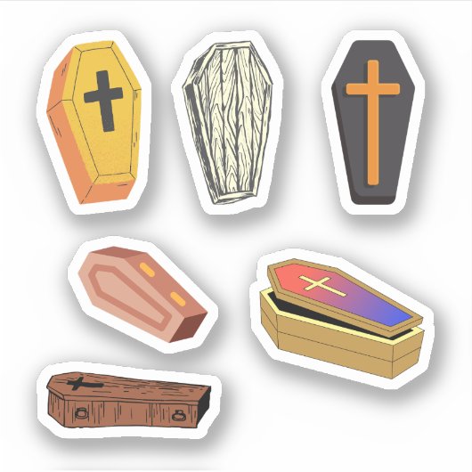Halloween Coffin Stickers Aufkleber (Vorderseite)