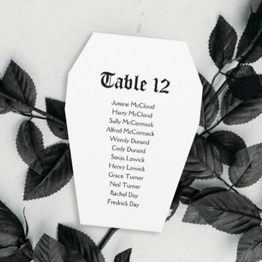 Halloween Coffin Wedding Chart DIY Card Einladung