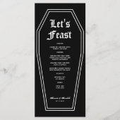 Halloween Coffin Wedding Menu DIY Menükarte (Vorderseite)