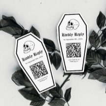 Halloween Coffin Wedding RSVP Qr Code DIY