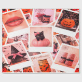 Halloween Collage Soft Feminine Geschenkpapier (Flach)