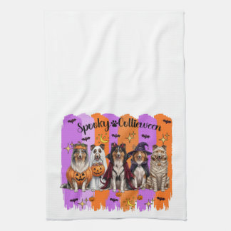 Halloween Collies Geschirrtuch